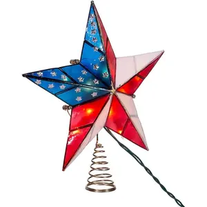 Plated American Flag Inspired Capiz Star Tree Topper