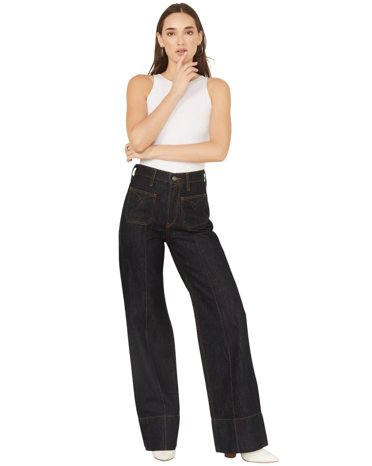 Ariat Women's Dark Wash Wide Leg Utility Denim Jeans - 10061760 Ariat Women's Dark Wash Wide Leg Utility Denim Jeans - 10061760
