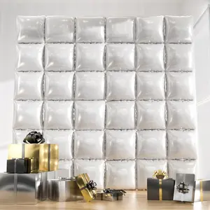 36pcs Pearl White Square Foil Balloons Backdrop Kit - 9.5ft White Elegant Balloon Wall/Tunnel for Birthday, Wedding, Shower, 2026 Graduation Photo Booth (Straws & Ribbon Included)