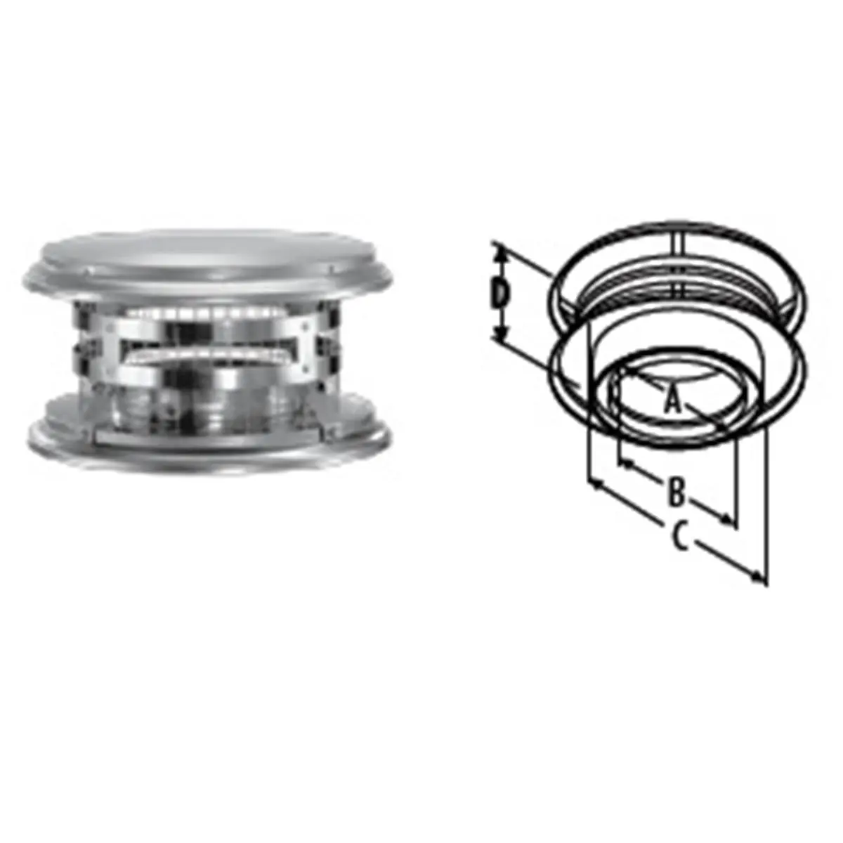 M & G Duravent (Duratech) 6DT-VC 6-Inch Stainless Steel Metal Chimney Cap, Spark Arrestor Screen, 6-Inch Inner Diameter for Chimney Pipes