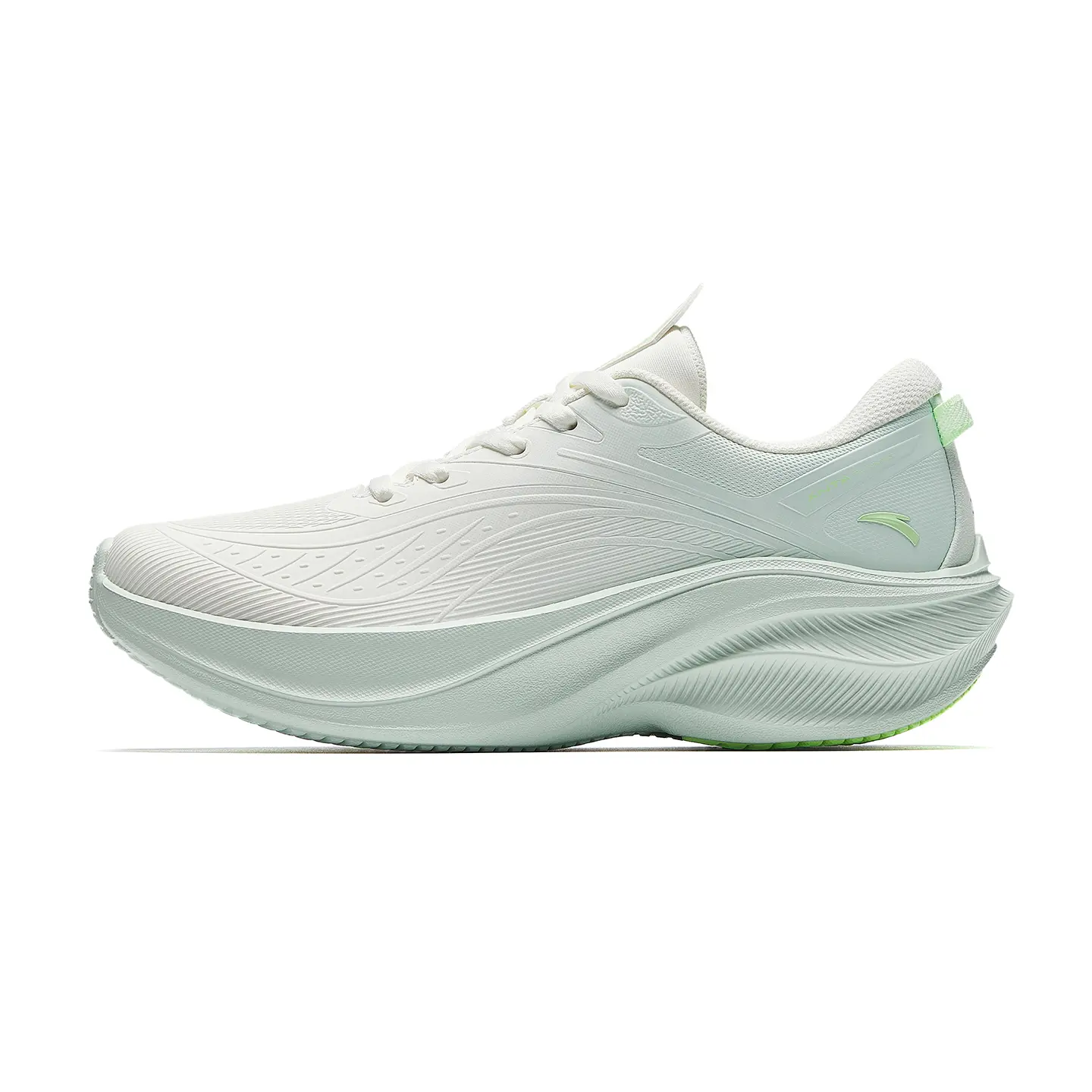 Anta Yezhi 5.0 Women's Leather Running Shoes – Insulated, Low-Cut, Ivory White with Light Dawn Green Verifiable, with credentials and supporting global authentication