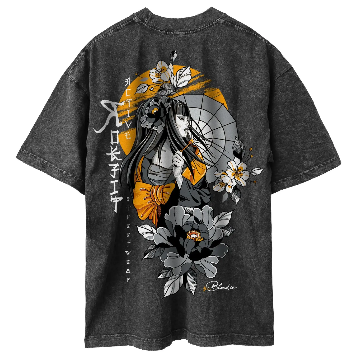RokFit X Blondie Collab Cotton Graphic Oversized 100% Cotton Heavyweight T-Shirt