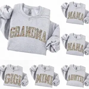 ASH GREY Custom Grandma Heart Sweatshirt - Personalized Grandparent Gift - Ash Gray SweatShirt, Floral Grandma, Gammie Shirt, Mama, Nana, Auntie, Mimi, Gigi, Mamaw, Mother Days shirt,