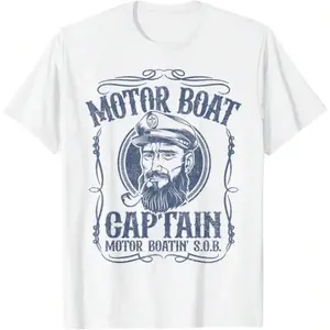 Motor Boat Captain Funny Pontoon Boating Motor Boatin Lake T-Shirt