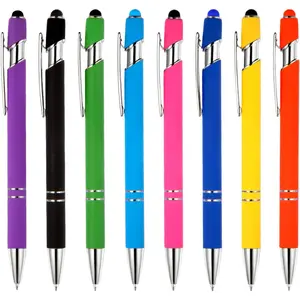 8 Pack Ballpoint Pen 2-in-1 Stylus Retractable Metal Stylus Pens for  Screens with Stylus tip, 1.0 mm Black Ink