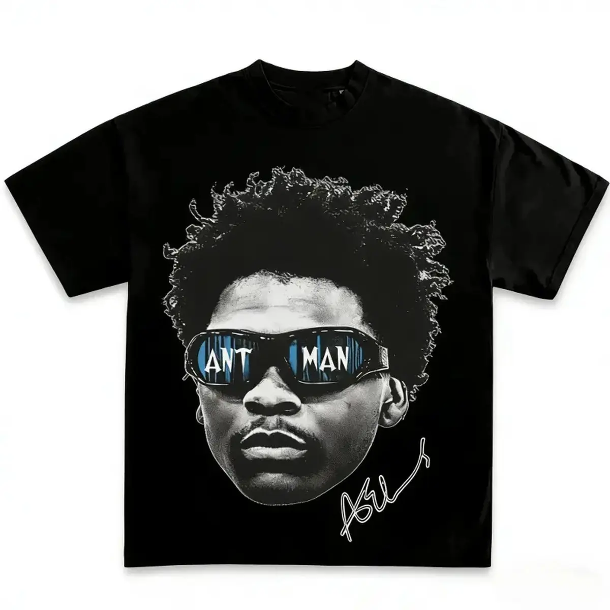 2026 New Minimalist Aesthetic Anthony Edwards Printed Short-Sleeve Round Neck Soft Unisex Casual Everyday Basketball Pattern Pullover T-Shirt, Shortsleeve, Simple, Comfortable, Gym, Cotton, Fabric Unisex Boxy Fit Heavyweight Tee