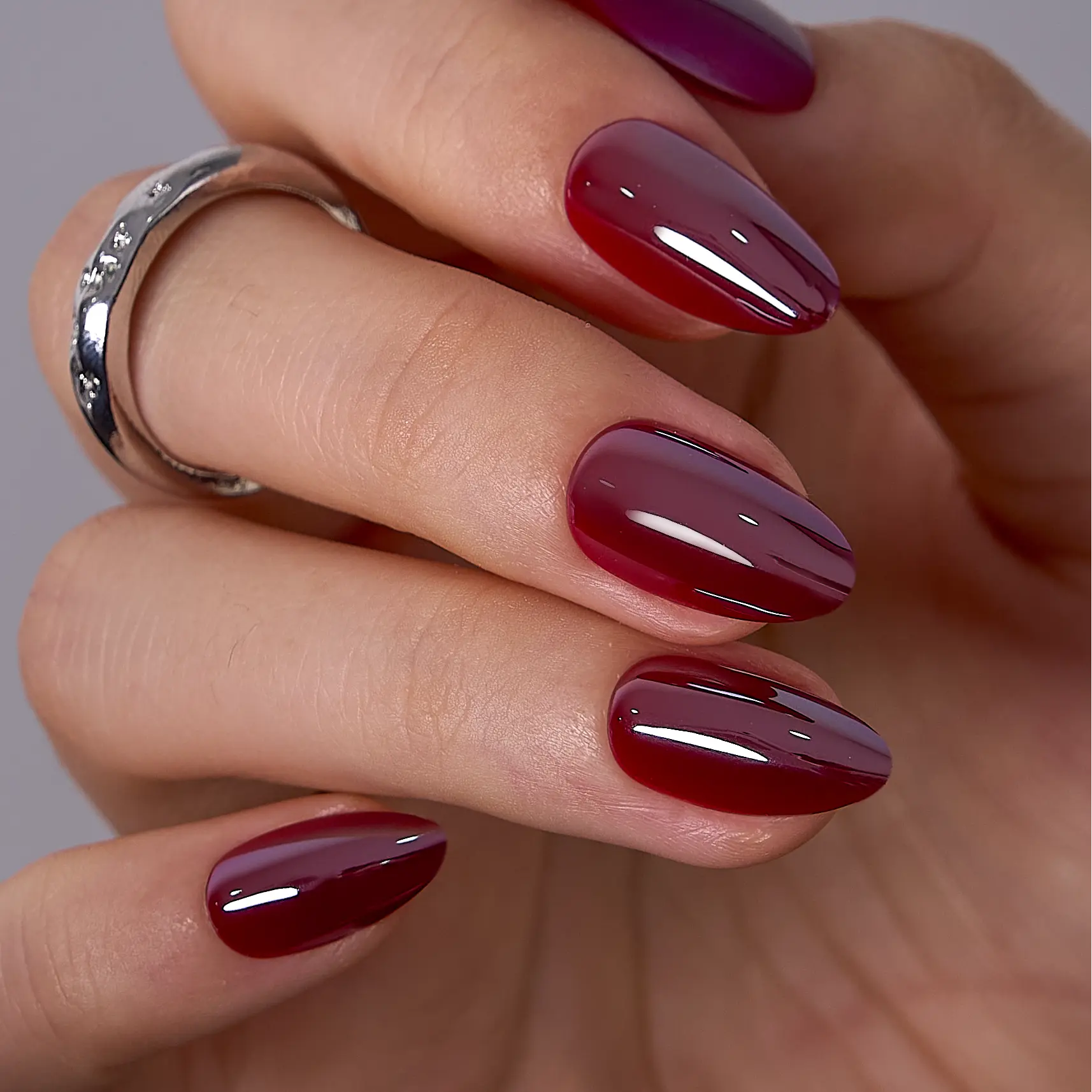 Curvlife medium almond Fake Nails solid red chrome metallic for winter; fall 2 Week Wear Damage Free Curvlife medium almond Fake Nails solid red chrome metallic for winter; fall 2 Week Wear Damage Free