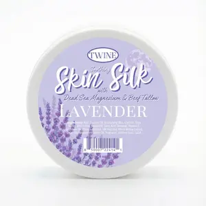 Silk Peptides + Magnesium Moisturizing Body Butter - Deep Hydration Whipped Moisturizer with Shea Butter and Coconut Oil - Lavender Skin Silk- 4 oz