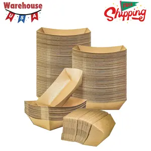 100 Pack 2lb Paper Food Trays, Heavy-Duty Paper