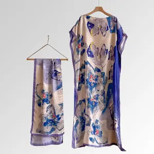 Beach Vacation Shawl & Scarf Set | Flowy Floral Butterfly Peacock Print Cover Up | Multi-functional Elegant Accessory for Women