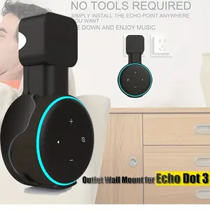 Outlet Wall Mount Holder for Echo Dot 3rd Generation, Stand Hanger for Alexa, Smart Home 3rd Gen Speakers, Place on Kitchen, Bedroom & Bathroom, Hide Messy Wires for Alexa with Cable Management