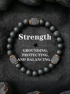 Agate Obsidian Bracelet, 8mm Base Wheel Chakra Stone, Matte Finish Men's Energy Jewelry, Strength, Grounding, Protection and Balance, High-End Bracelet, Boost Confidence, High Quality Bracelet, Exquisite Bracelet