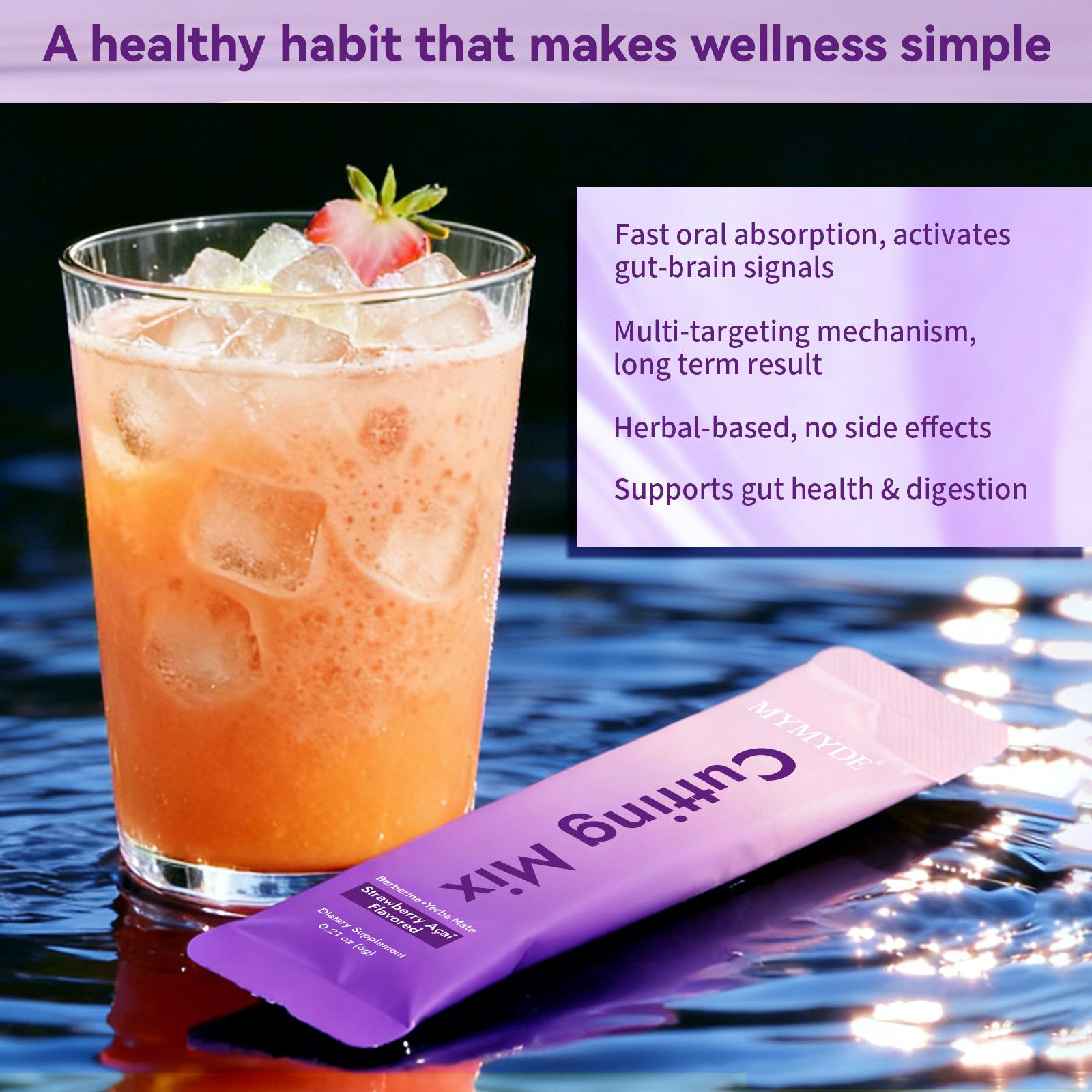 MYMYDE-Berberine Chromium 5-HTPMagnesium Strawberry Agal Flavor 30 Servings HealthcareDietary Supplement for Fitness Edible Optimum Edible FitnessRaspberry Tea Powder Lemonade Yerba Mate