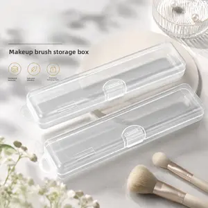 Portable Makeup Brush Organizer Box, Dust-Proof Lid, Small Capacity, Ideal for Travel, Bags, Cosmetics, Easy Storage for Brushes, Eyeshadow, Lipstick