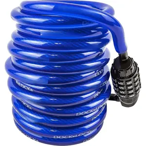 Weatherproof Coiled Security Cable Lock (5ft to 25ft Lengths) with Resettable Combination, Anti-Theft Protection for Kayaks, Bikes, Paddleboards, Scooter, Equipment, Bicycles and More 5ft