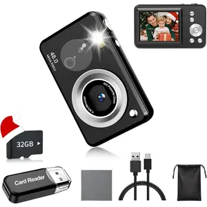 Digital Camera, FHD 1080P Point and Shoot  Camera, with 32GB Card,16X Zoom Anti Shake,48MP Compact Portable Small, for Starter   Teen Student Girl Boy