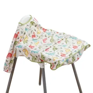 1Pc Summer Baby Bib and High Chair Cover Combination, Feeding Bibs, for 6-24 Month, Girl or Boy Toddler, Long Sleeved for Babies, Baby Led Weaning Essentuals for Eating, Feeding Babies, Mess Saving