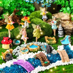 Miniature Fairy Garden Accessories Mini Gnome Figures Cute Tiny Fairy Ornament Little Gnomes Statues Miniature 3D Fairy Gnomes Decoration for Home Outdoor Spring Garden Patio Yard Lawn Plant Pots, Miniature Garden Accessories