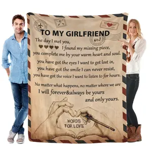 Gifts for Girlfriend to My Girlfriend Blanket Romantic Gifts for Her I Love You Throw Blankets Birthday Anniversary Blankets for Bed Sofa 50"x60"