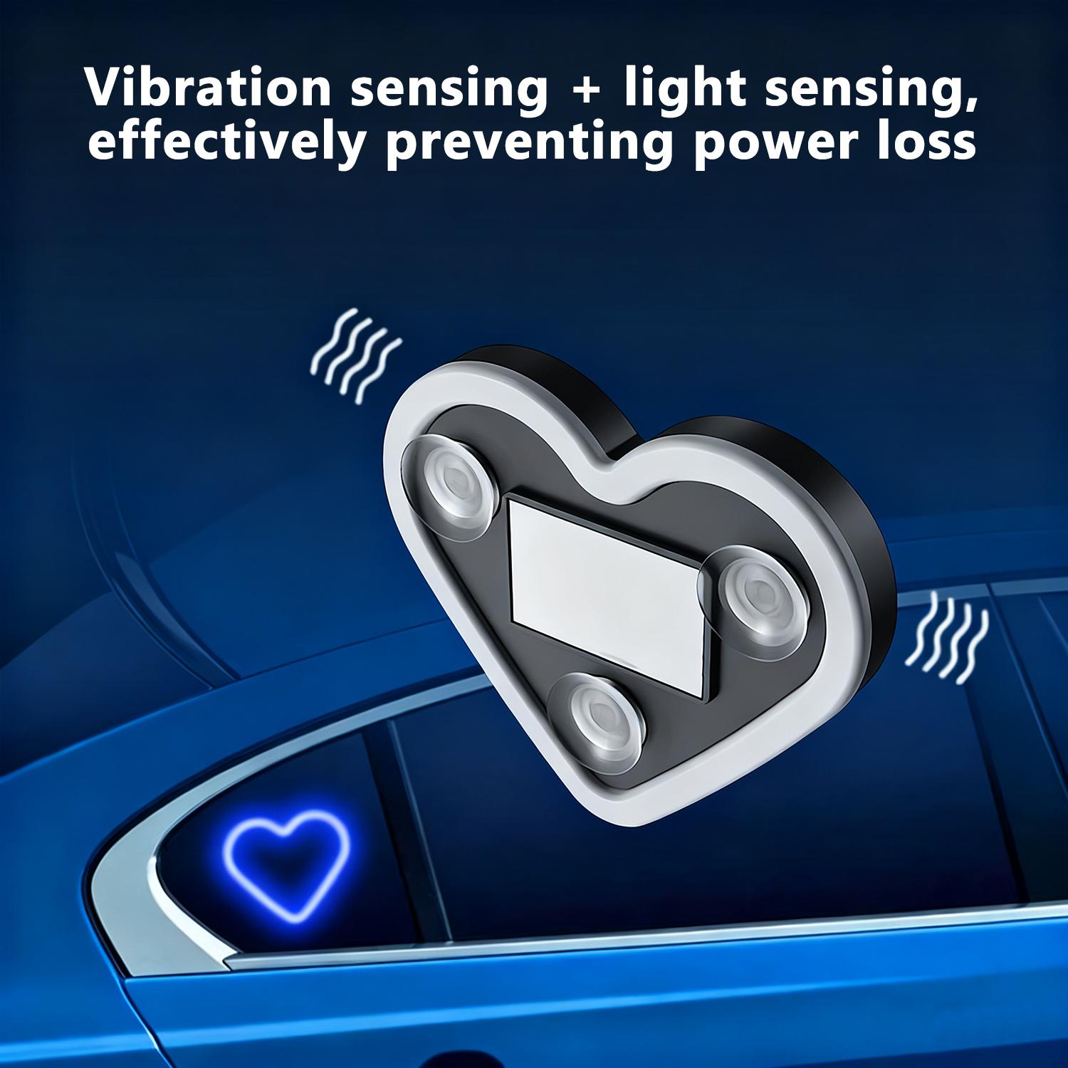 Solar-Powered Heart-Shaped LED Neon Light, Wireless Car Ambient Light with 3 Modes, IP65 Waterproof Romantic Atmosphere Lamp for Car Interior, Outdoor Decor, Couples Gift, Easy Install No Wiring