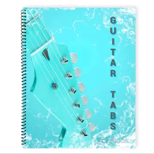 Guitar Tabs Notebook - Electric Blue, Easily Lays Flat