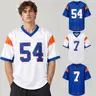 Blue Mountain Men's #54 American Football Jersey - Breathable Short-Sleeve V-Neck Polyester Athletic Fit Shirt, Stitched Letters, Quick Dry, Tie-Neck Adds Sporty Style, Durable Palace Brazil Style, Football Kits, Team Wear, Holiday Gifts