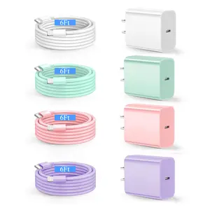 Compatible with iPhone Charger Fast Charging, 20W USB C Wall Charger with 4Pack 6FT USB C to Lightning Cable, Phone Cable Fast Charging Compatible with i Phone 14/13/12/12 Pro Max/11