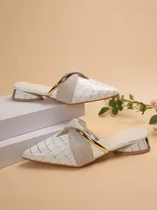 Fashionable PU plaid M ü ller shoes for women, retro patterned coarse heel sandals with pointed design, suitable for daily and multi scene wear, summer same day holiday sandals