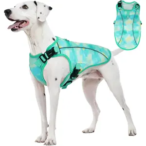 Kuoser Dog Cooling Vest for Dogs, Lightweight Cooling Shirt for Small Medium Large Dogs, Adjustable Pet Cooler Jacket with Reflective Stripe, UV Protection Pet Harness T-Shirt for Summer Outdoor