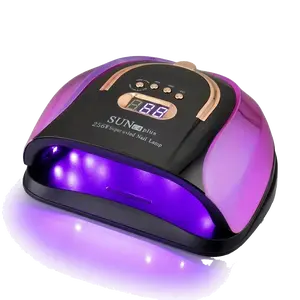 SUN Plus Flash UV Nail Lamp with 4 Timer Settings 256W Power for Gel Polish Fast Curing Manicure Dryer with Smart Auto-Sensing & Portable Handle Design White