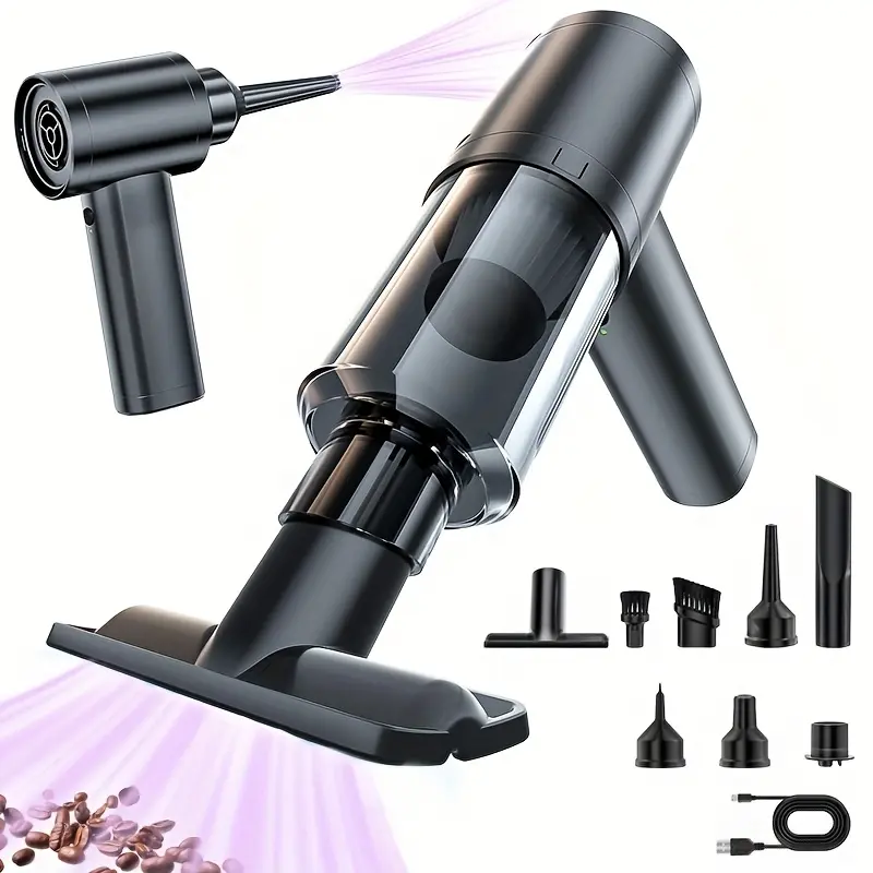 Car mounted high suction vacuum cleaner, 2-in-1 handheld vacuum cleaner, computer dust collector, portable air cleaner for sofas, seats, and home cleaning, USB Rechargeable Vacuum, Lightweight Vacuum, Cordless Vacuum, Home Cleaning Tools