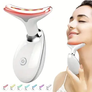 Dolphin Shape Neck Face Care Instrument, 160° Fit Massage Head, Light Therapy Multi-Mode, 600mah Battery, USB Fast Charging, Wireless Portable