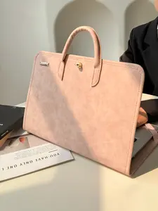 Women's Handle Laptop Bag, Business Computer Bag, Elegant Leather-Look Scratch-Resistant Case, Compatible with Macbook, Lenovo, Dell, Hp, Asus, Xiaomi, Huawei