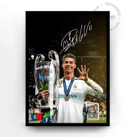 Cristiano Ronaldo 5 Champions League Poster Print Unframed