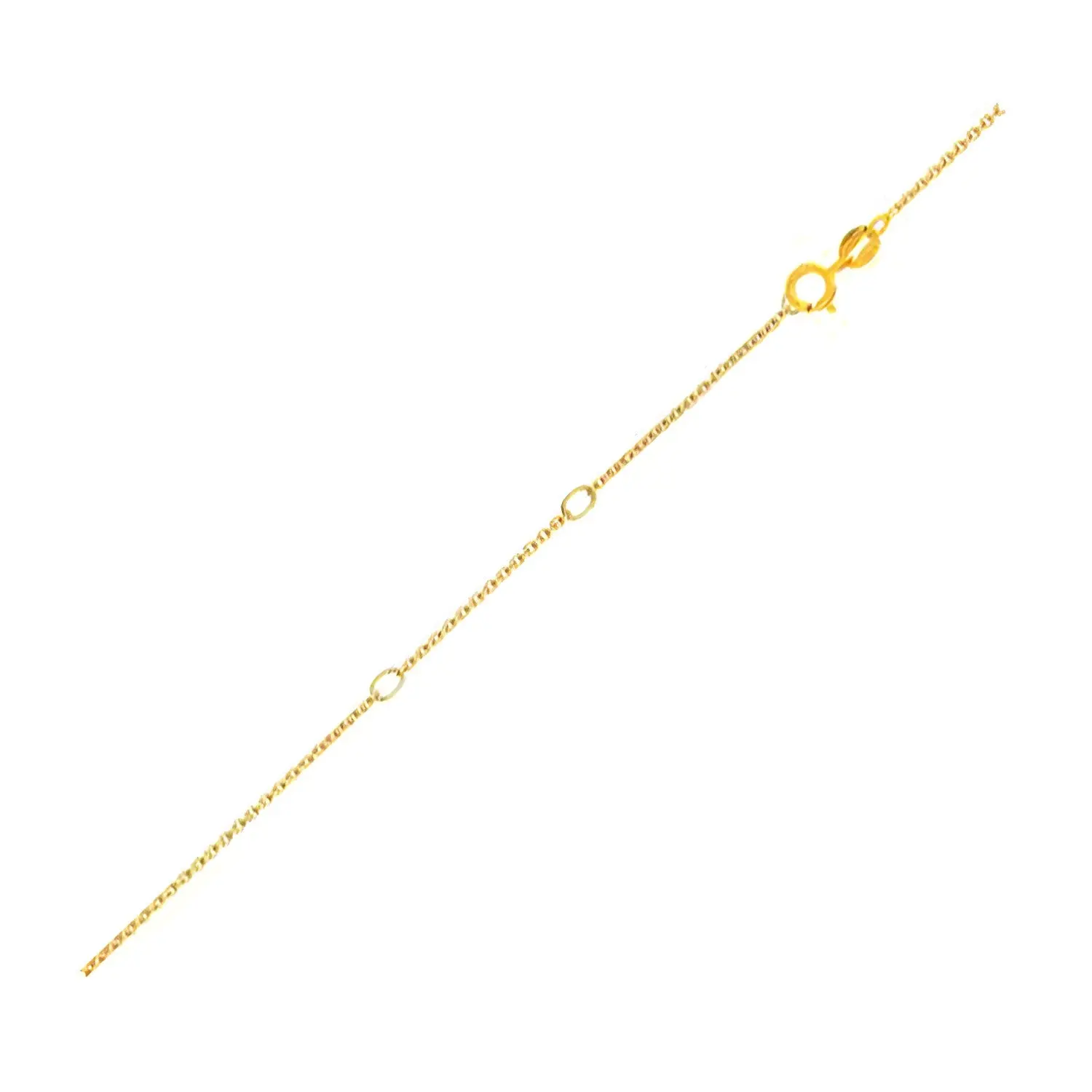 Double Extendable Diamond Cut Cable Chain Necklace in 14K Yellow Gold (0.68 mm)