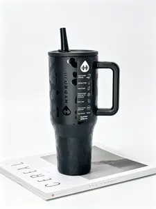 HydroJug 40oz Black Leopard Print Insulated Vacuum Flask - 24H Cold Retention, Leakproof, with Handle, with Straw