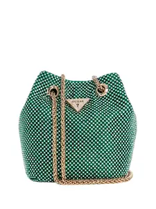 GUESS Female Lua Rhinestone Mesh Mini Pouch Bag