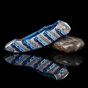 Dragon Carved Folding Pocket Knife Men's Outdoor Camping Tool Christmas Gift