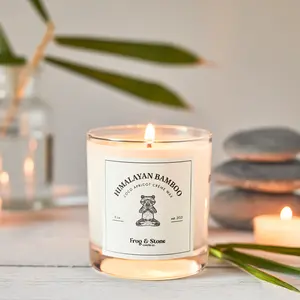 Himalayan Bamboo Candle Decor Glass Scent