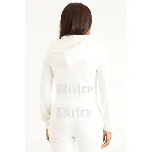 Juicy Couture Wifey Customizable Big Bling Velour Hoodie