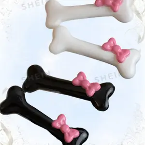 ROMWE Kawaii 4pcs Women Bone & Shaped Hair Clip Cute