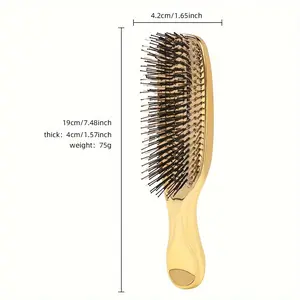 Anti-Static Bristle Air Cushion Hair Comb, Electroplated Scalp Massage Brush, Wet & Dry Use Professional Hair Styling Tool Suitable for All Hairstyles