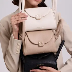 NEVERLAB ChicPuff Collection Crossbody Bag PU Leather Mini Puffy Shoulder Bag for Women 20x14cm (Black, White, Khaki)