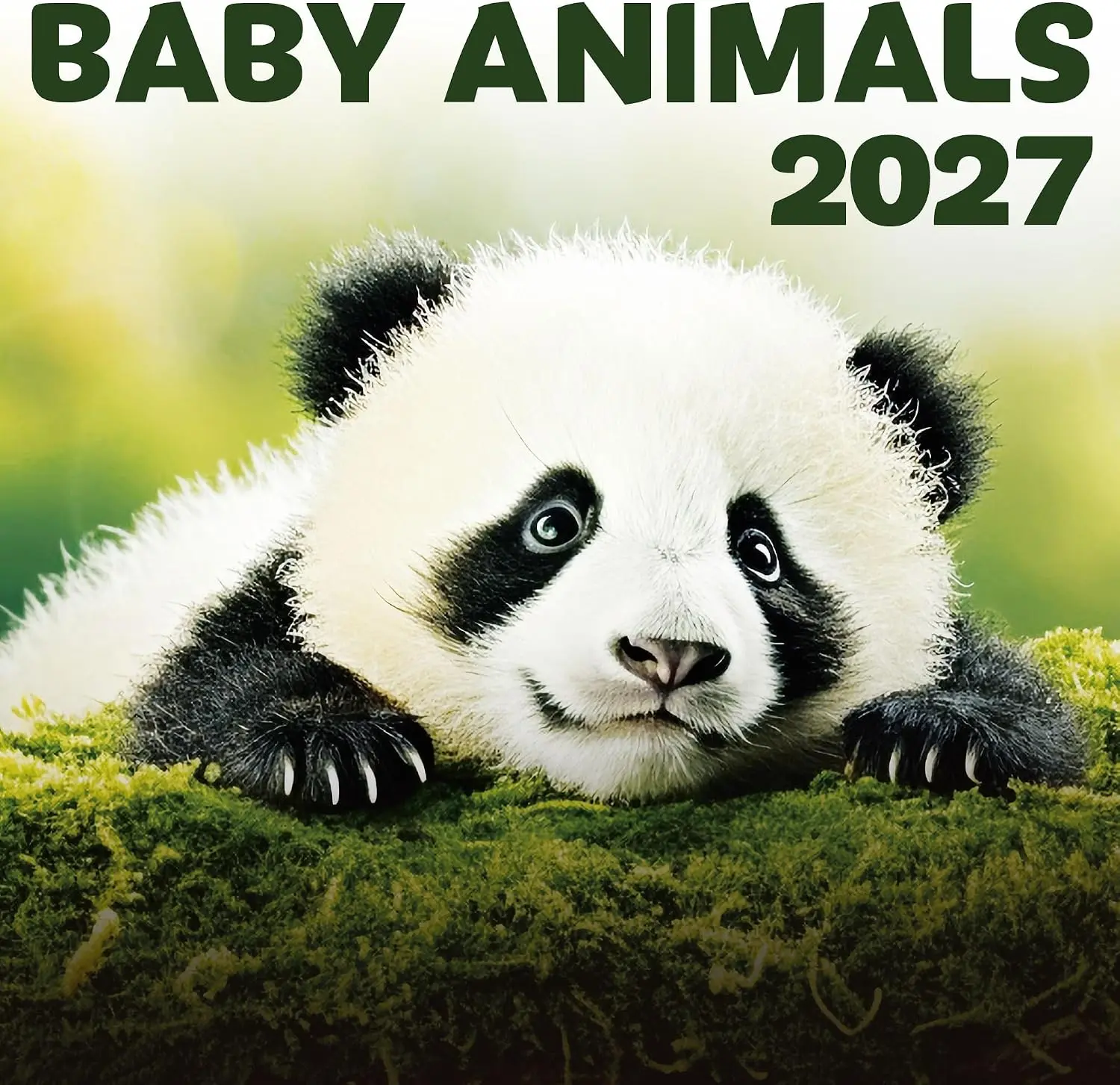 EcoEarth - 11x22 Inch Open 2027 Monthly Calendar - 12 Month Vertical Hanging Wall Calendar - Jan 2027 to Dec 2027 - Baby Animals