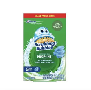 Scrubbing Bubbles Continuous Clean Drop-Ins, Blue Disc, 5 count