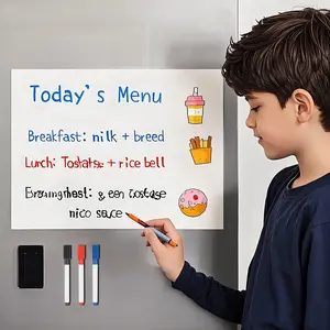 Magnetic Flexible Refrigerator Whiteboard, 24" x 36" Large Dry Erase Board Sheet for Creating to-do Lists and Schedules, Includes 3 Markers and 1 Eraser dry erase calendar whiteboard acrylic magnetic dry erase calendar