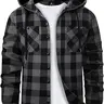 Men's Hooded Flannel Shirt - Basic Chic Stylish Street Style Men's Clothing Layer, Lightweight Long-Sleeve Plaid Button-Down with Pocket & Hem, Casual Outdoors Top
