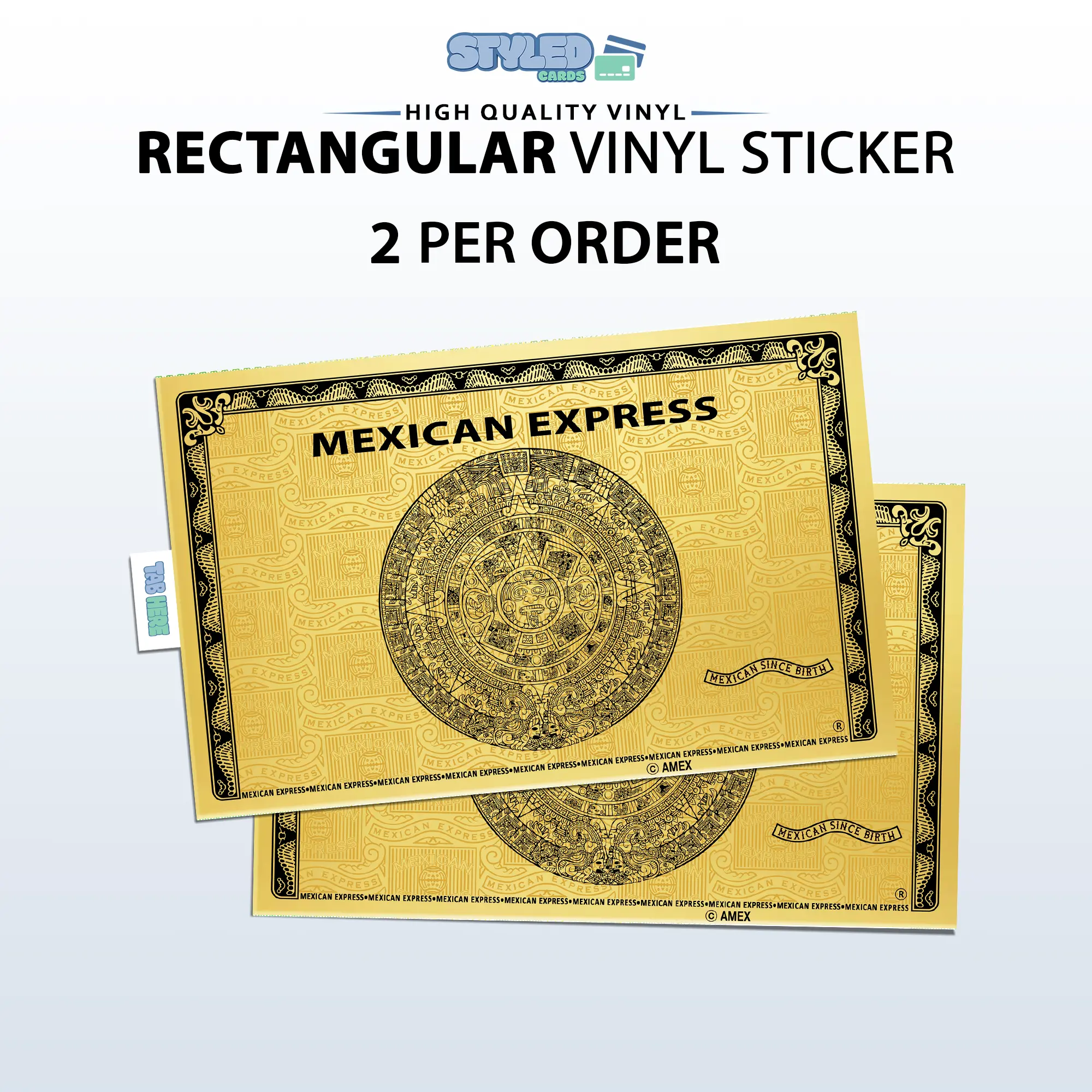 mexican express rectangle vinyl sticker