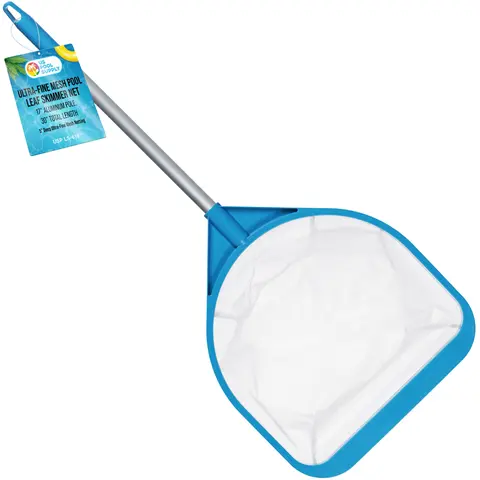 Pool and Spa Skimmer Net with Pole, 30" Long Handheld Ultra-Fine Mesh Pool Skimmer Net - Hand Held Spa, Hot Tub, Pond Cleaning - 17" Pole Handle, Deep Leaf Netting, Scoop Skim Leaves