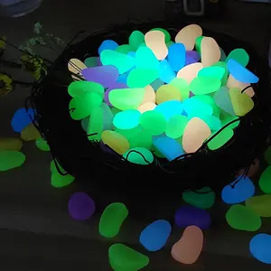 300pcs Night Glow Pebbles, Decorative Glow Stones for Aquarium and Garden, DIY Gifts for Planters and Pathways, for Outdoor Indoor